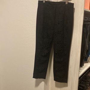 Black pants, lace in the front